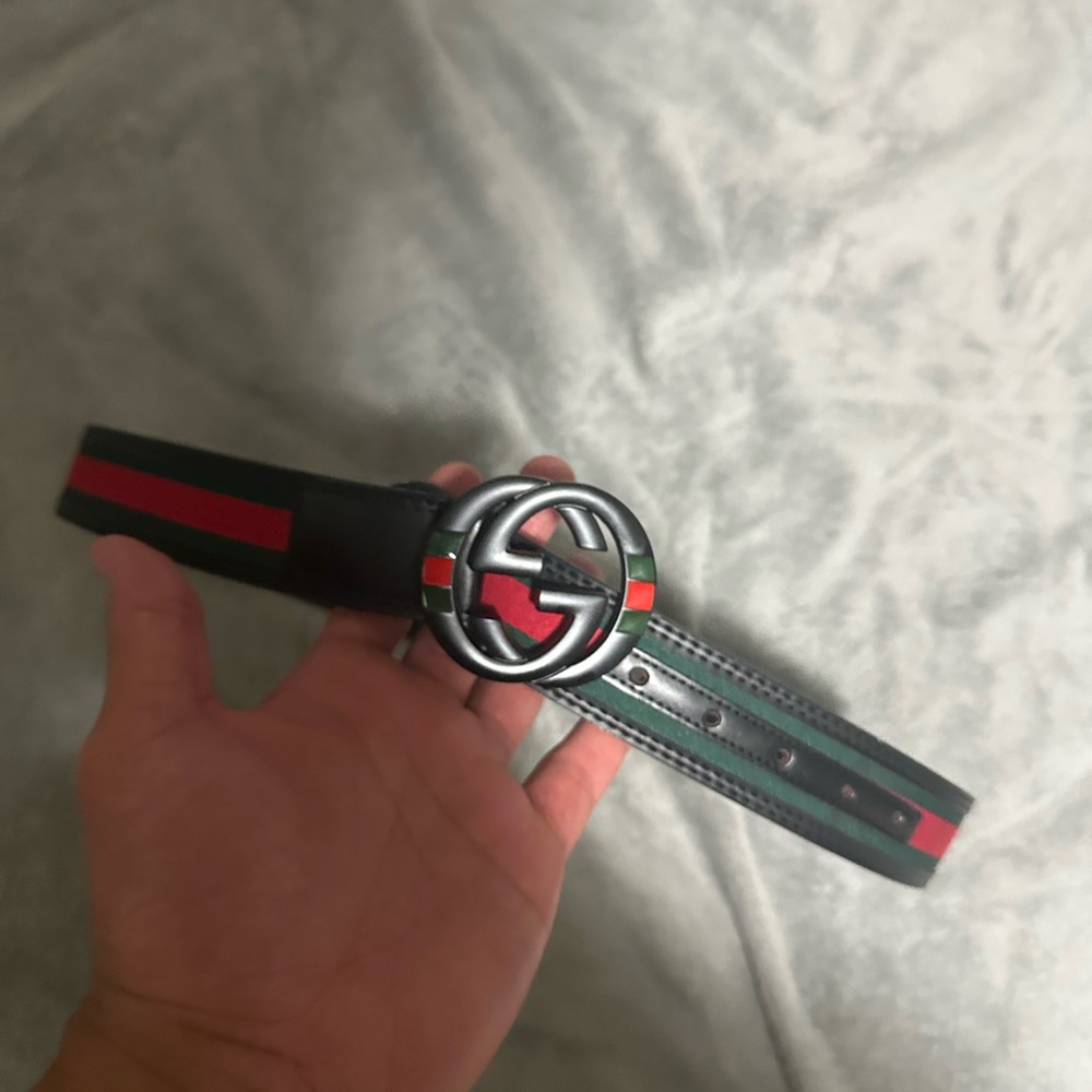 Gucci Black and Red Stripe Men's Belt